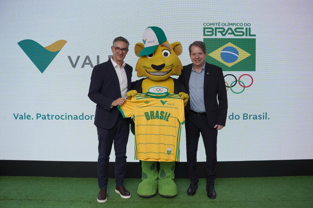 Gustavo Pimenta, presidente da Vale, e Marco La Porta, presidente do Comitê Olímpico do Brasil, celebram parceria para fortalecer o esporte brasileiro.