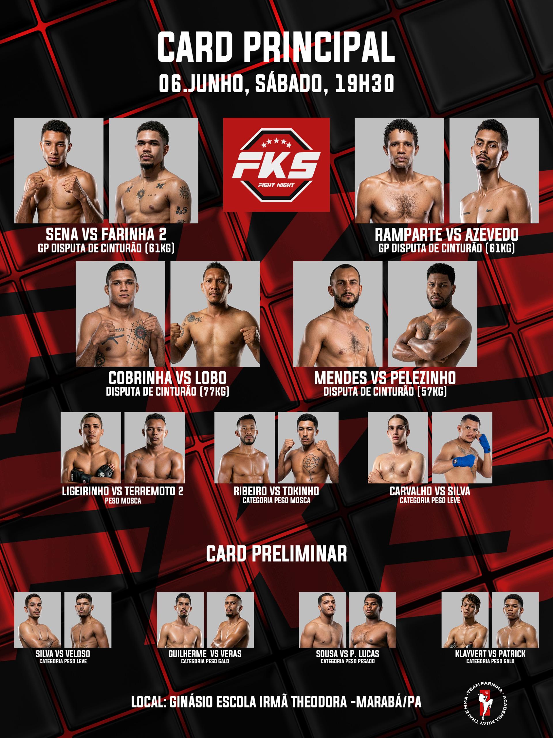 Marabá recebe em junho o FKS Fight Night com quatro disputas de cinturão em uma única noite