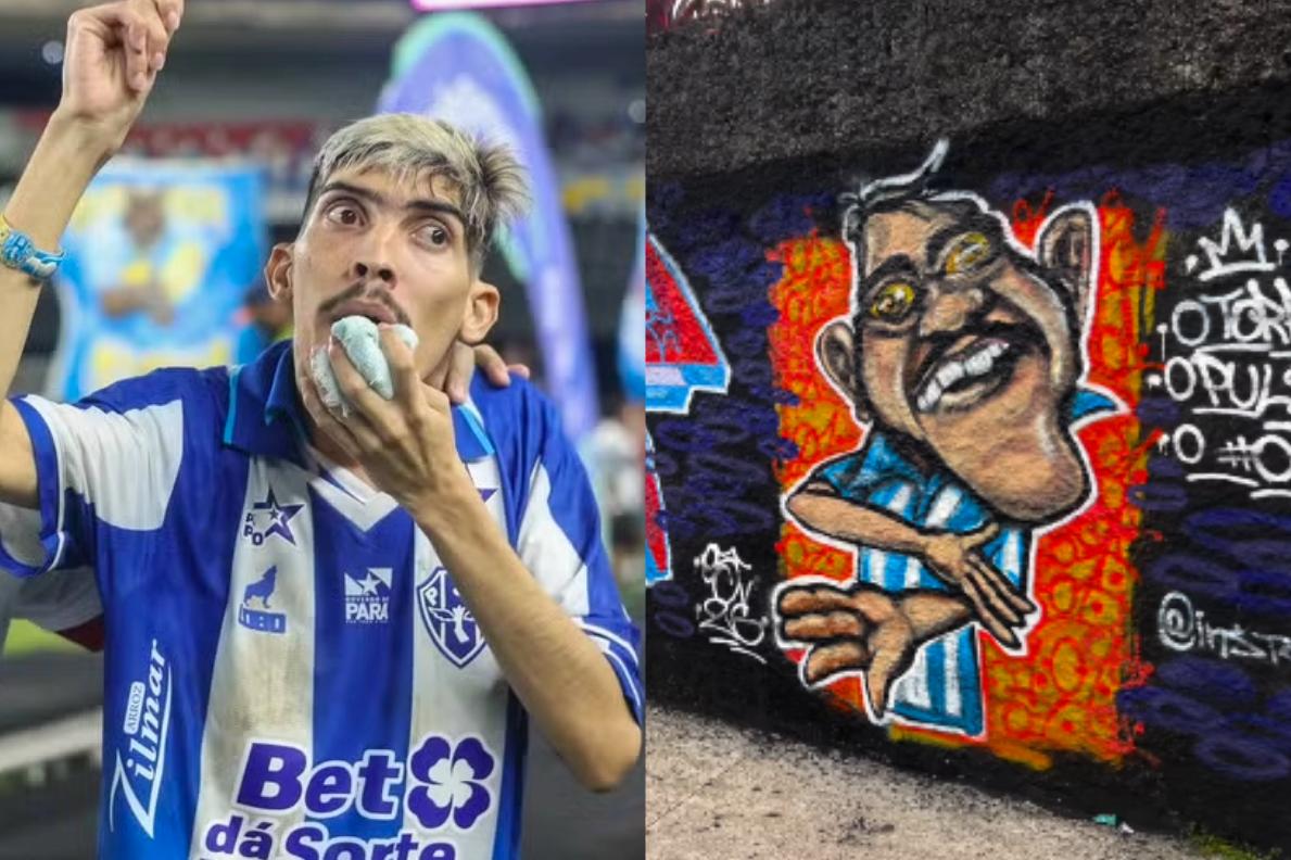 Torcedor símbolo do Paysandu, Pam Pam é homenageado em grafite em Belém