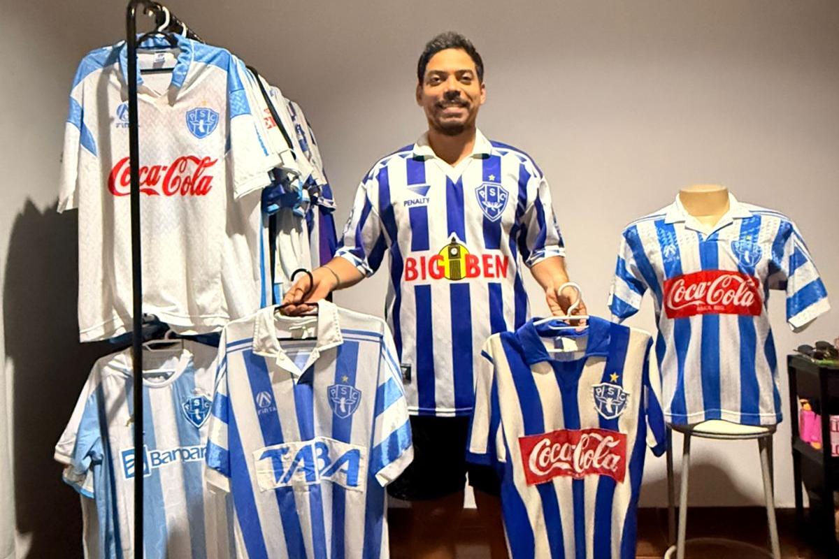 Torcedor do Paysandu coleciona mais de 180 camisas e sonha com duas relíquias dos anos 90