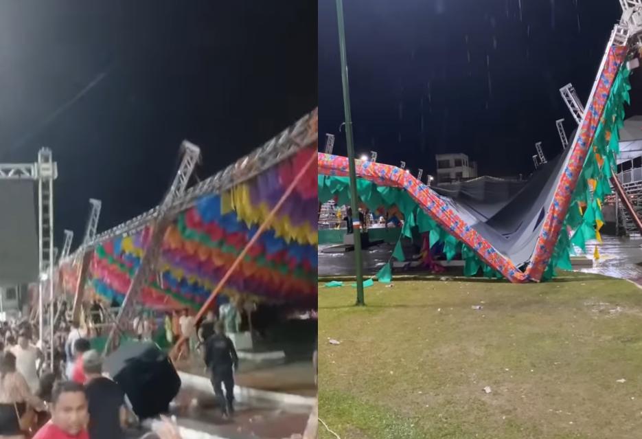 Estrutura desaba durante festival e deixa mortos e feridos em Breves, no Marajó.