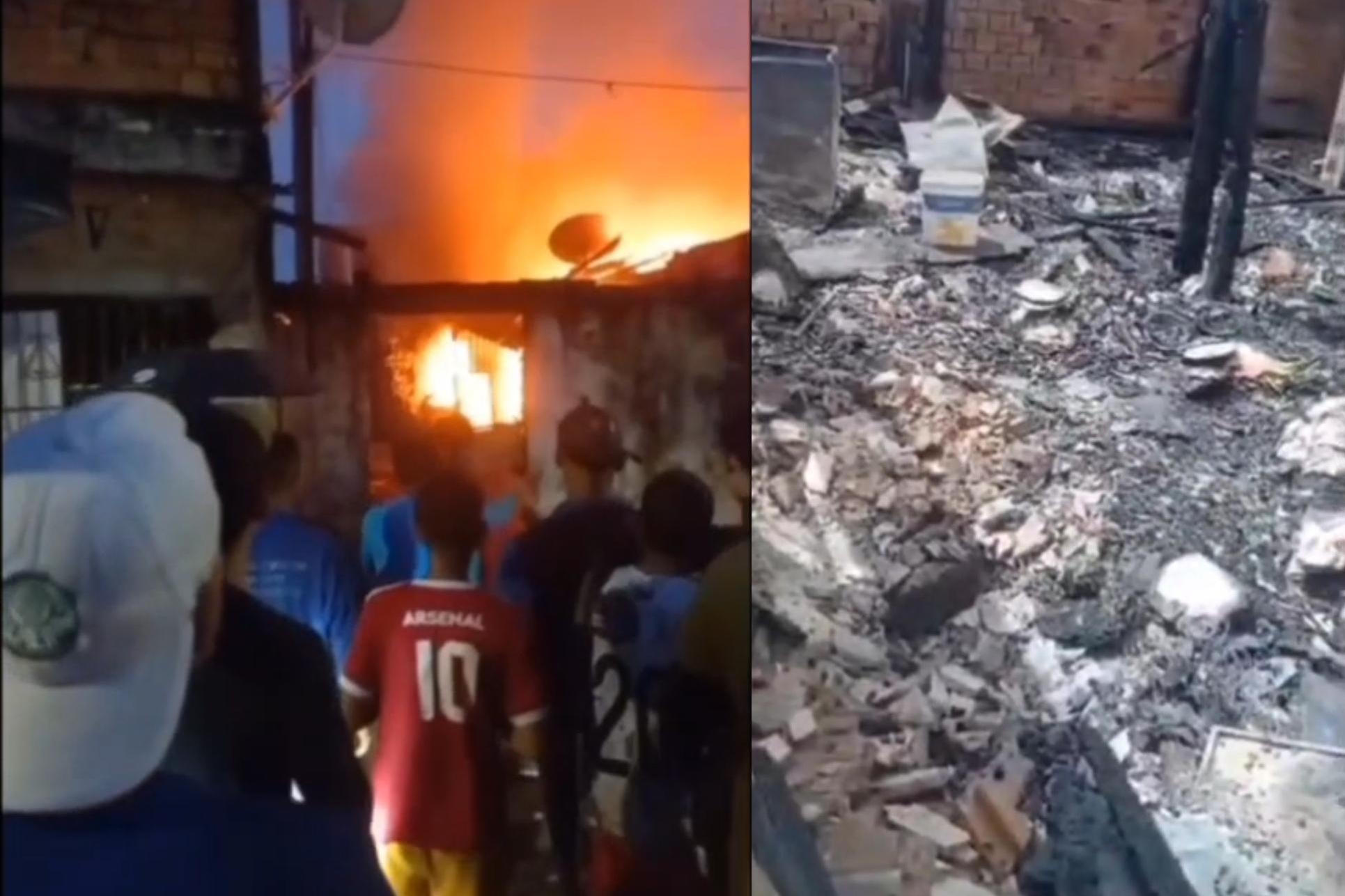 Família de casa incendiada na Cabanagem busca solidariedade para reconstruir a vida.