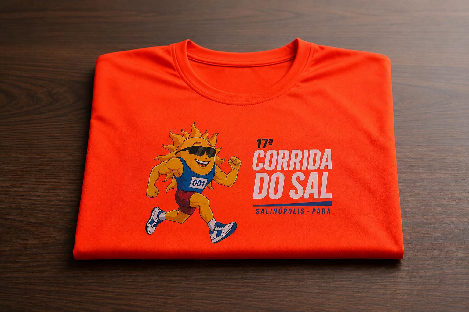 Camisa neon da 17ª Corrida do Sal reforça identidade visual do evento esportivo