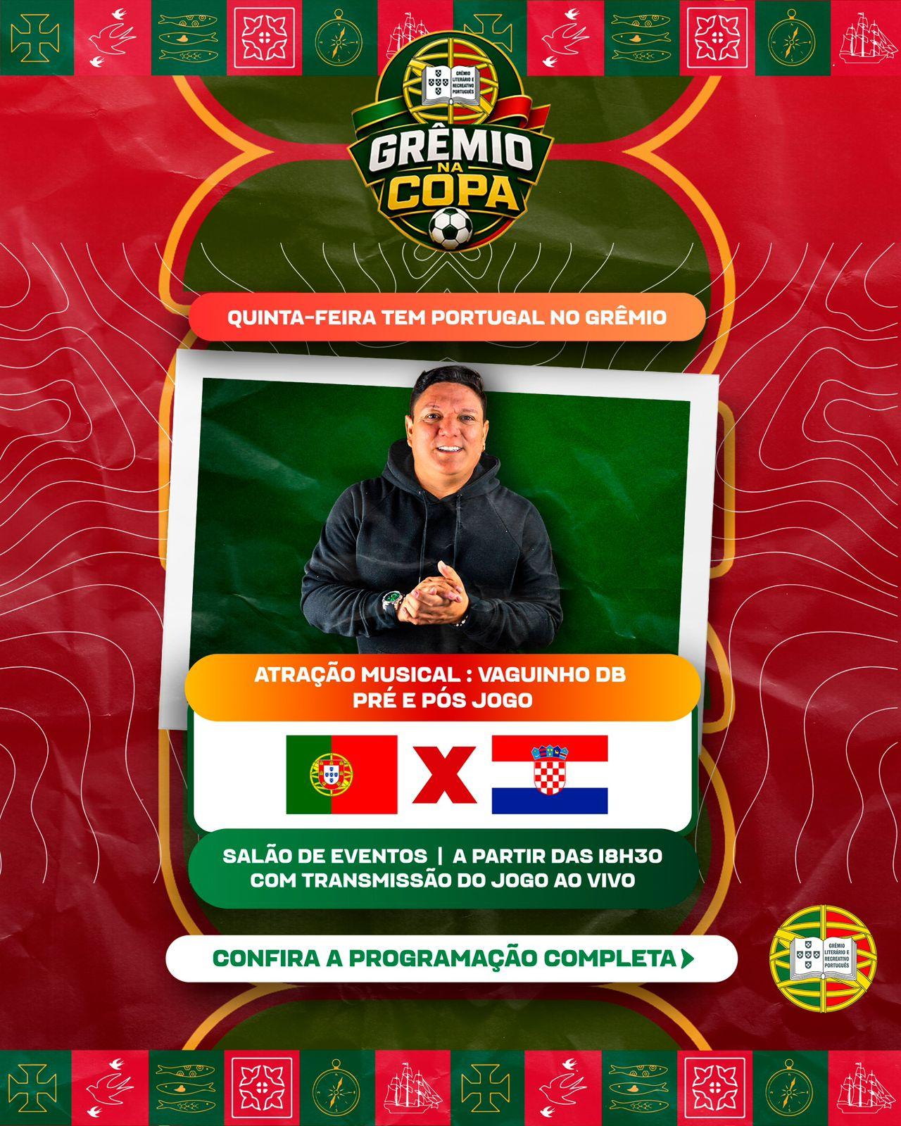 Grêmio Português prepara programação para jogo de Portugal na Copa; confira
