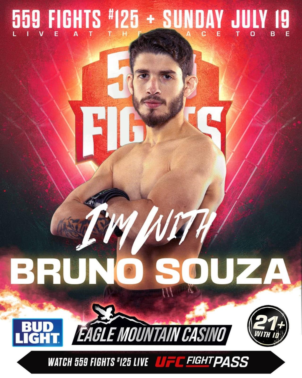 Ex-campeão do LFA, Bruno Souza tem data e local definidos para retorno ao octógono no 559 Fights