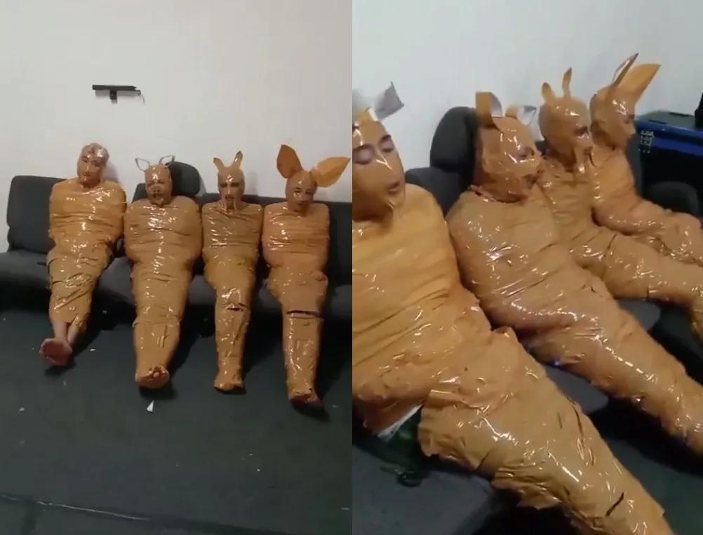Fake news! Vídeo viral de 'ladrões' com fita não era punição, mas desafio de youtubers