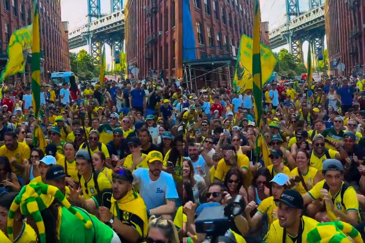 VÍDEO: torcida brasileira faz remada viking com 'créu' antes de Brasil x Noruega